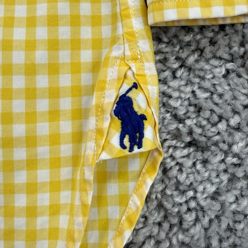 VTG 90's Polo Ralph Lauren Regent Custom Shirt Men's 16-33 Yellow Gingham Check
